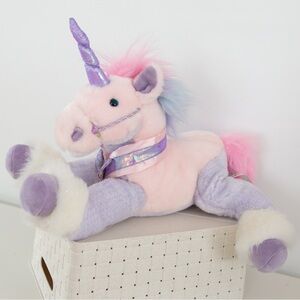 Vintage Animal Alley Toys R Us Unicorn Plush – Pastel Pink & Purple – EVC